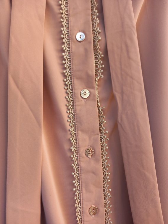 Abaya taupe motif doré