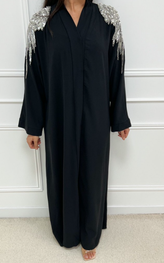 ABAYA STRASS NOIR