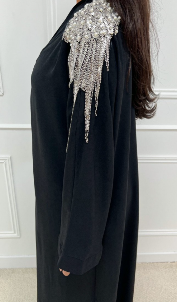 ABAYA STRASS NOIR